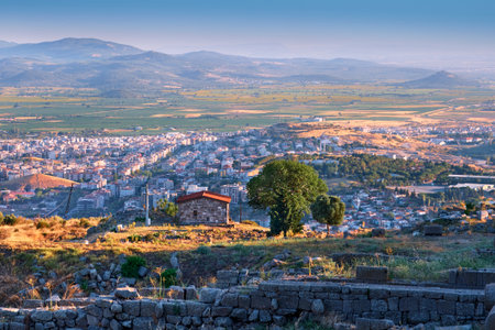 Bergama, Turkey, Acropolis - Antique Complex of the Ancient City of Pergama, located on a high hill,...
