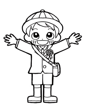 In this page, We offer the clip art of a  child smiling with a hat on.のイラスト素材