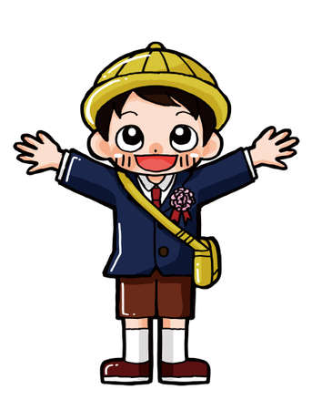 In this page, We offer the clip art of a  child smiling with a hat on.のイラスト素材