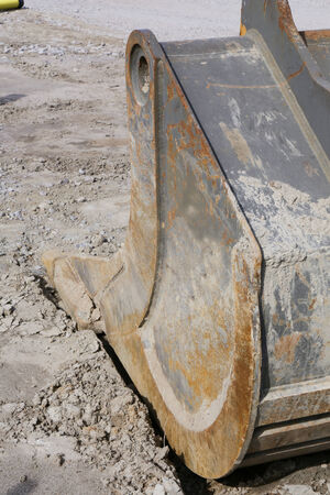 Part of excavator at a construction siteの写真素材