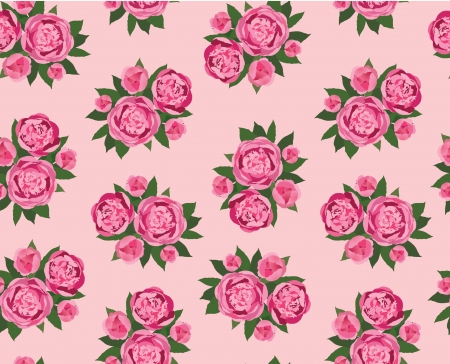floral seamless pattern  pink flower peony backgroundのイラスト素材