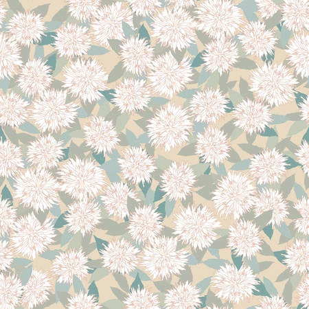 seamless floral pattern  white flowers on gray background のイラスト素材