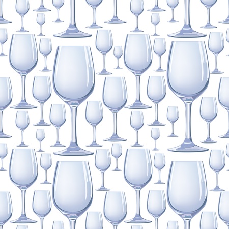 Alcohol and drink glasses seamless background のイラスト素材