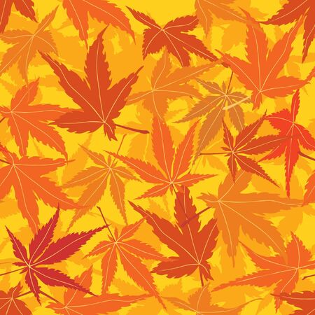 seamless pattern with autumn maple leavesのイラスト素材
