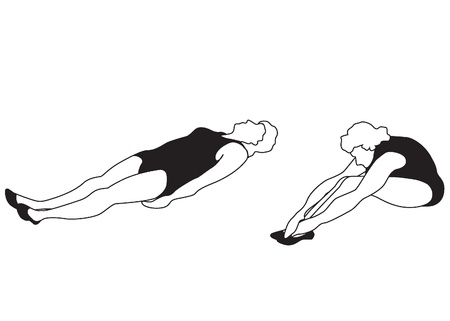 Girl of exercises  Woman is engaged in physical activityのイラスト素材