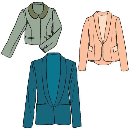 Woman fashion jacket colorful illustration  Template のイラスト素材