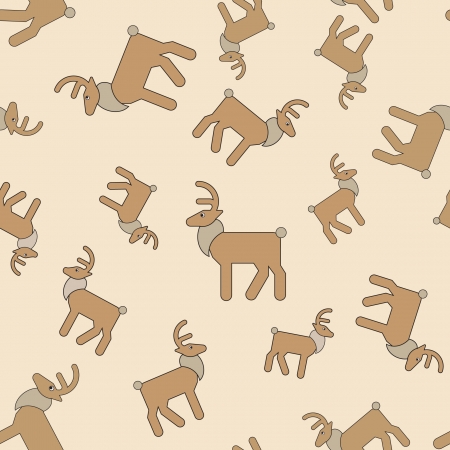 seamless christmas background from naive drawn elk のイラスト素材
