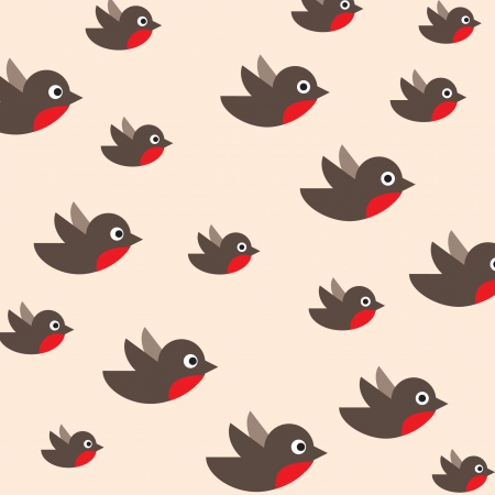 robin pattern  bird background のイラスト素材