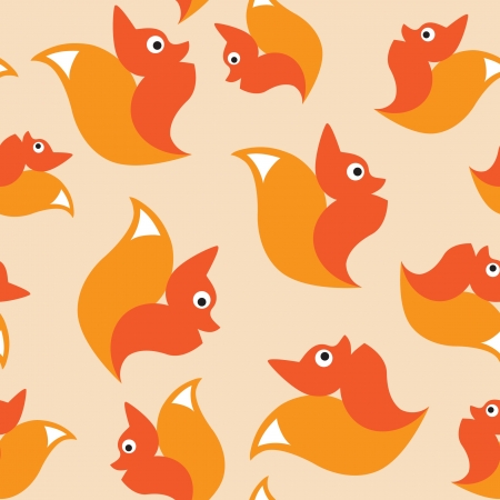 Squirrel seamless cartoon backgroundのイラスト素材