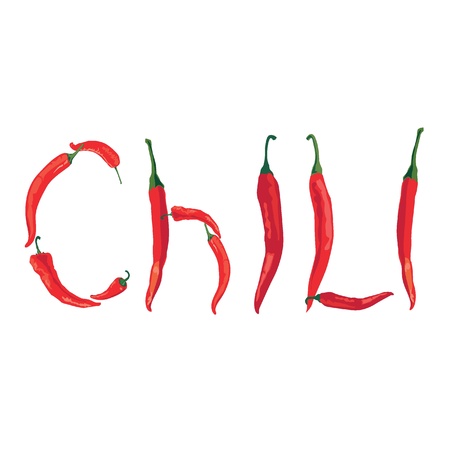 Red hot pepper isolated on white のイラスト素材