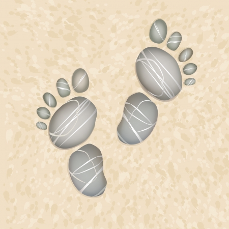 footstep of pebbly stones vector background  のイラスト素材