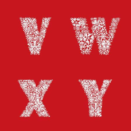 Alphabet Set  Christmas and New Year ABC letters のイラスト素材