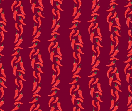 seamless pattern with hot Chile pepper on purple backgroundのイラスト素材