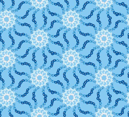 seamless vector background from white, blue and dark blue flowers delphinium 