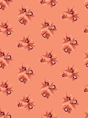 Floral seamless pattern with flowers orchids のイラスト素材