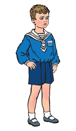 little boy  Illustration in vintage style  のイラスト素材