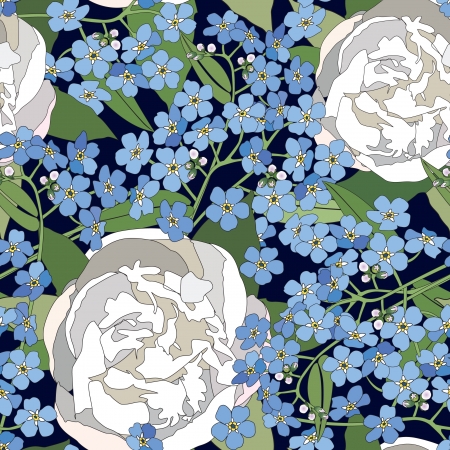 floral seamless background  gentle flower pattern  stylish texture のイラスト素材