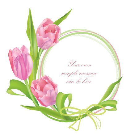 Flower frame with tulipsのイラスト素材