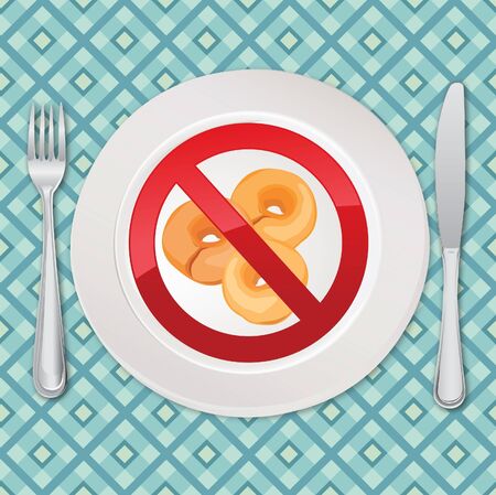 No bread - gluten free icon  realistic illustration  Fat danger symbolのイラスト素材