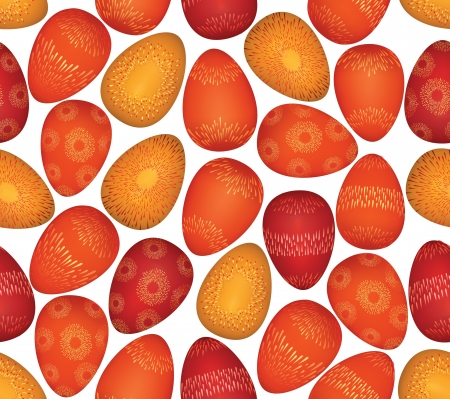 Easter eggs seamless bright spring pattern on white backgroundのイラスト素材