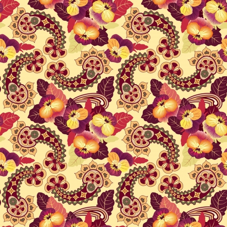 Abstract floral seamless pattern  Ornate asian lightning ornament  Flower background のイラスト素材