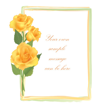Flower Rose frame isolated on white background. Floral vector wallpaper. のイラスト素材