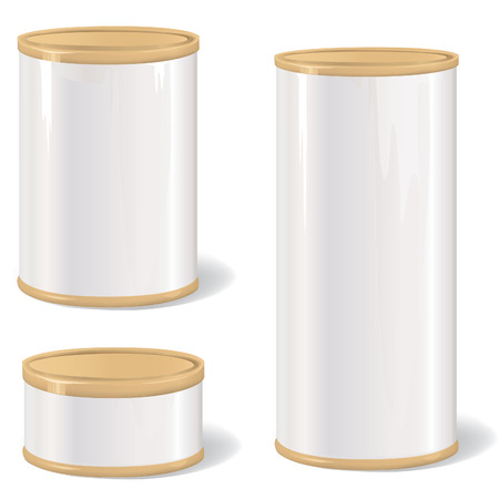 Metal Gift Box Set  Blank tincan collection with vintage label  Metal Tin Can  Retro Canned Food  Product Packing のイラスト素材