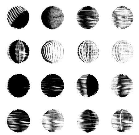 Round shapes figure sketch setのイラスト素材