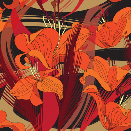 Floral seamless background. Decorative flower pattern. Floral seamless texture with flowers.のイラスト素材