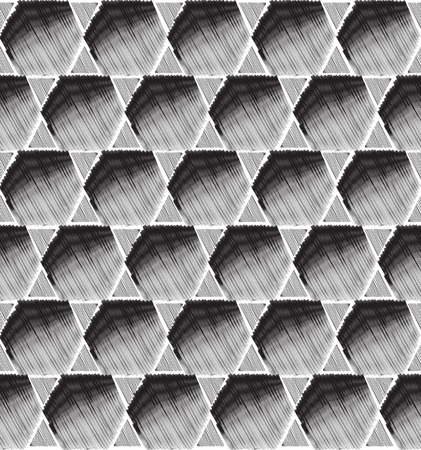 Abstract geometric ornament. Hand drawn seamless pattern.のイラスト素材