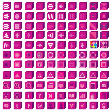 Web icons set   Infographics media and communication design element  Website buttons collection のイラスト素材