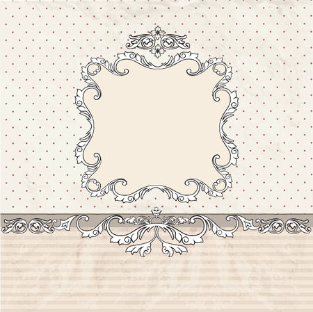 Floral vintage poster design with frame and copy space.のイラスト素材