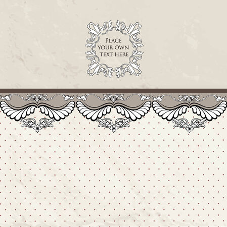 Floral border on vintage background.のイラスト素材