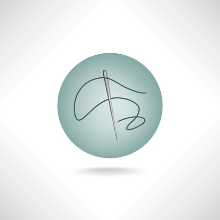 Needle and thread icon. Sewing sign. Needlework symbol button.のイラスト素材