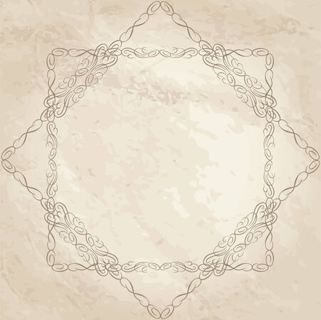 Vintage frame over old paper texture.のイラスト素材