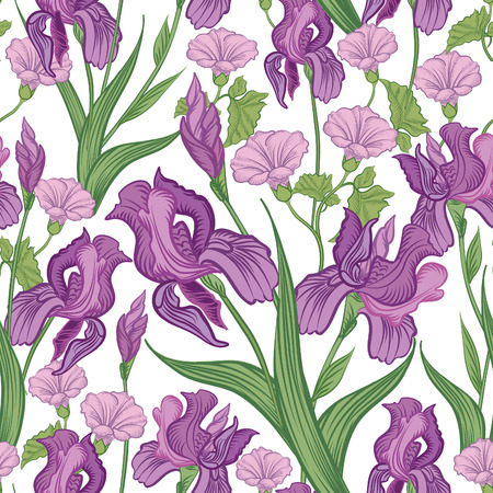 Floral seamless background. Flower pattern.のイラスト素材