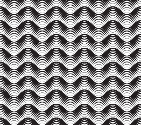 Abstract White line striped seamless pattern. Wave pattern. Geometric texture. Abstract background.のイラスト素材