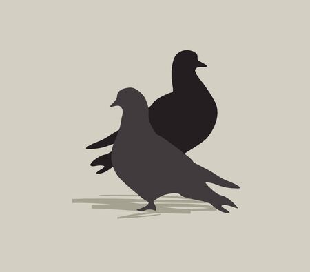 Two doves. Dove silhouette. Peace symbol.のイラスト素材