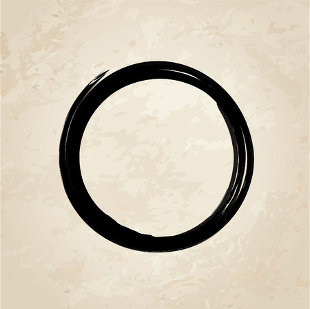 Frame over old paper texture. Deorative ink drawn frame border over rise paper background.のイラスト素材