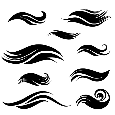 Wave element set design collection.のイラスト素材