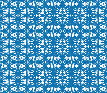 Abstract seamless pattern with circular ornament Swirl geometric oriental doodle texture. Ornamental circle template with floral mosaic background.のイラスト素材