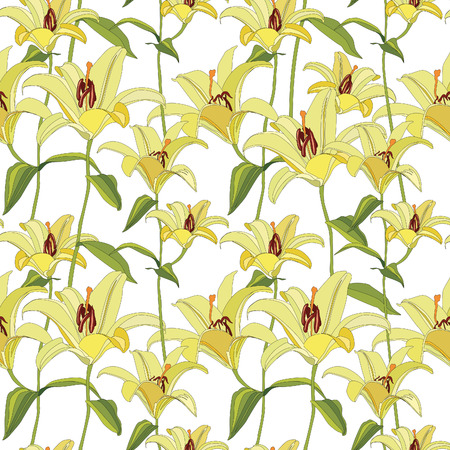 Floral seamless pattern. Flower background. Floral tile ornamental texture with flowers. Spring flourish gardenのイラスト素材