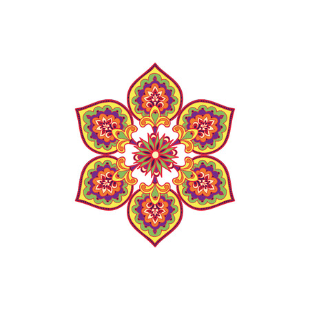 Arabic ornament background Oriental ethnic mandala amulet Abstract floral geometric pattern Geometric circle element for holiday, kaleidoscope, medallion, yoga, indian, arabic designのイラスト素材