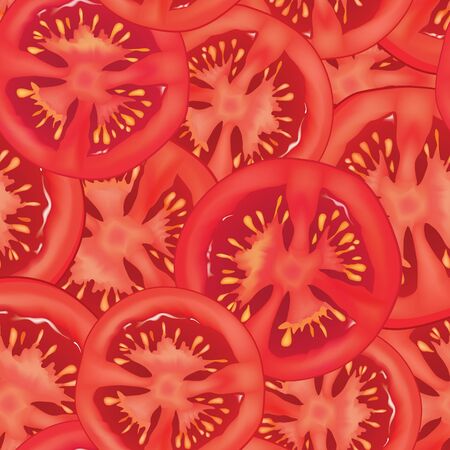 Tomato pattern. Vegetable seamless  background. Cook vegan ingredient textureのイラスト素材