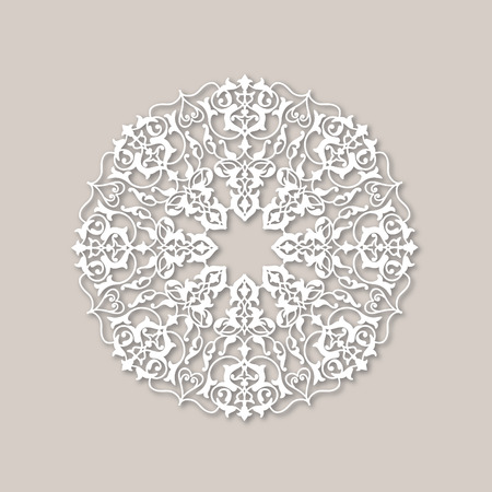 Ornamental round floral pattern. Flower mandala white ornamentのイラスト素材
