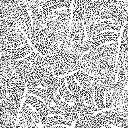 Abstract floral pattern Leaves swirl geometric seamless texture. Stylish spot  plant ornamental background. Chaotic drop ornament. Nature textureのイラスト素材