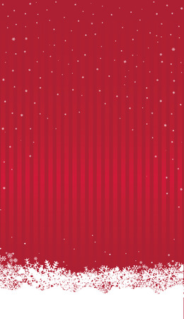 Christmas wtih snow. Happy Winter Holiday Snowfall Wallpaper. Vertical Greeting card design with snowflakes.のイラスト素材