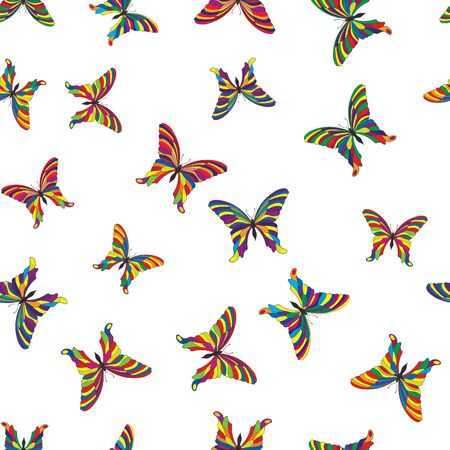 Butterfly seamless pattern. Summer holiday tropical backgroundのイラスト素材