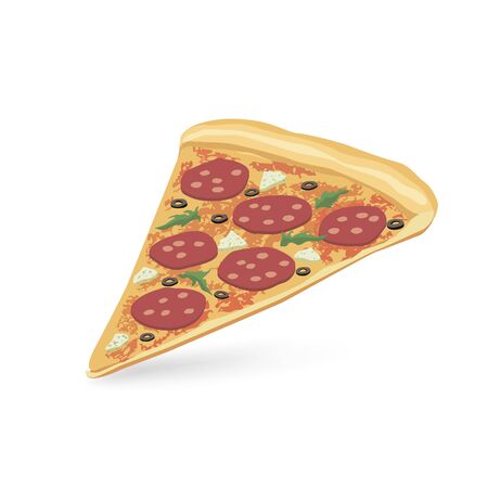 Pizza piece isolated. Food icon. Italian fastfood iconのイラスト素材