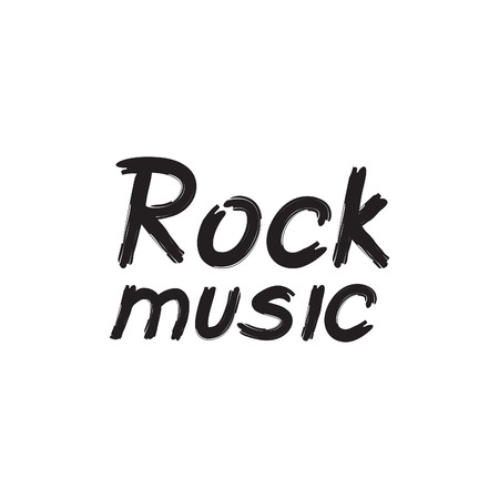 Rock music lettering. Musical icon background. Rock'n'roll sign.のイラスト素材